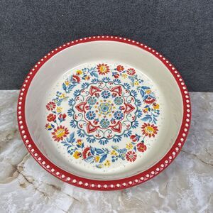 Pioneer Woman Red and Blue Bird * Mazie 9-Inch Pie Pan - cute bluebird country